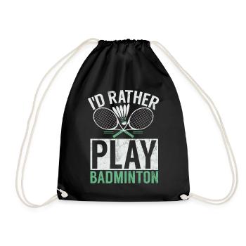Badminton Funny Saying Men's Badminton Design - Drawstring Bag - black - Front