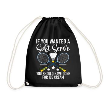 Badminton Funny Saying Men's Badminton Design - Drawstring Bag - black - Front
