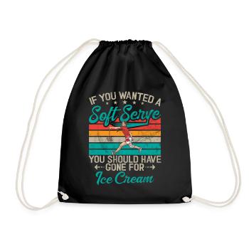 Badminton Funny Saying Men's Badminton Design - Drawstring Bag - black - Front