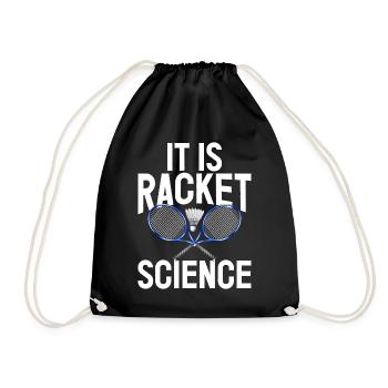 Badminton Funny Saying Men's Badminton Design - Drawstring Bag - black - Front