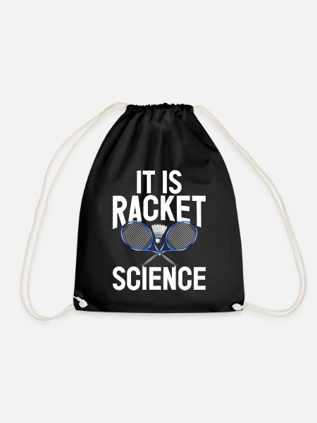 Badminton Funny Saying Men's Badminton Design - Drawstring Bag - black