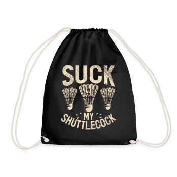 Badminton Funny Saying Men's Badminton Design - Drawstring Bag - black - Front