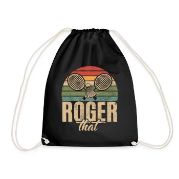 Badminton Funny Saying Men's Badminton Design - Drawstring Bag - black - Front