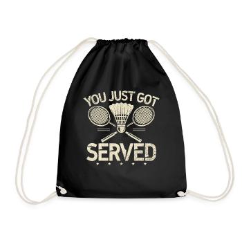 Badminton Funny Saying Men's Badminton Design - Drawstring Bag - black - Front