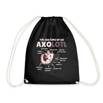 Explication de l’axolotl Anatomie d’un axolotl chimère - Sac de sport léger - noir - Devant