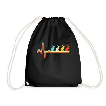 Lapin Retro Heartbeat - Sac de sport léger - noir - Devant