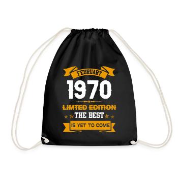 Février 1970 Cadeau d’anniversaire - Sac de sport léger - noir - Devant