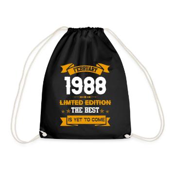 Février 1988 Cadeau d’anniversaire - Sac de sport léger - noir - Devant