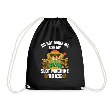 Casino Gambling Slot Machine Card Game - Drawstring Bag - black - Front