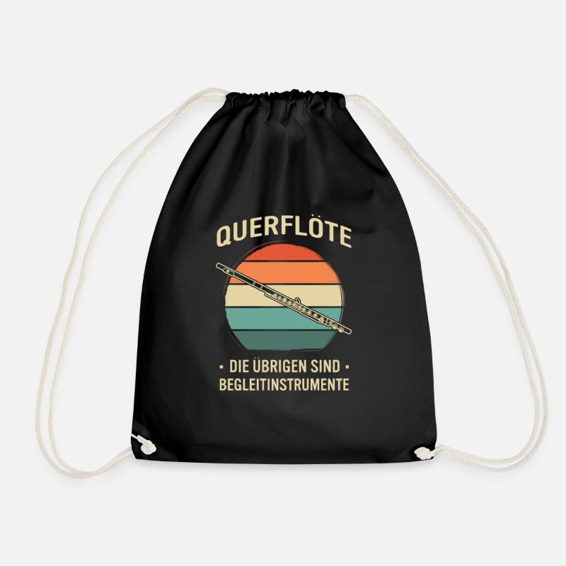 Querflöte Querflötenspieler Querflötist - Turnbeutel - Schwarz