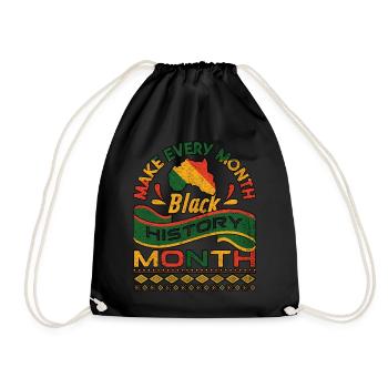 Make Every Month Black History Month Africa - Drawstring Bag - black - Front