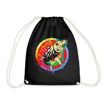 Chemise Dia de los Muertos, crâne de sucre de requin - Sac de sport léger - noir - Devant