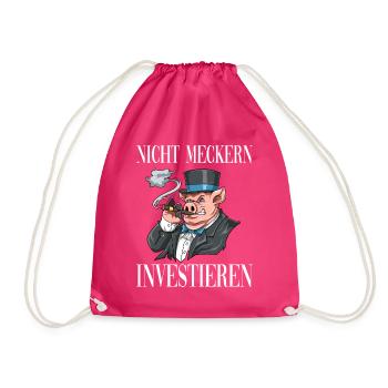 Nicht Meckern INVESTIEREN - Turnbeutel - Fuchsia - Vorne