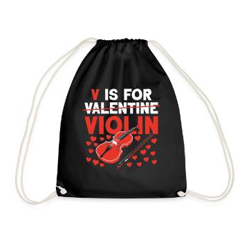 Violin Violinist Valentines Day V - Turnbeutel - Schwarz - Vorne