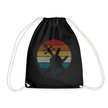 Violin Violinist Retro Vintage - Drawstring Bag - black - Front
