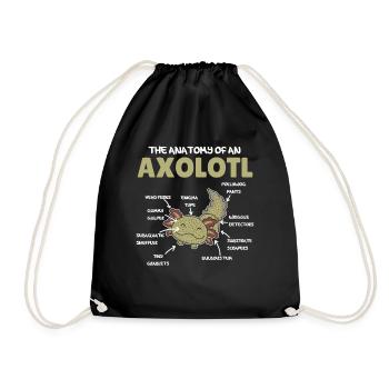 Axolotl Explication Anatomie d’un Axolotl - Sac de sport léger - noir - Devant