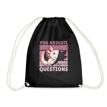 Axolotl lover cute animals children axolotl - Drawstring Bag - black - Front