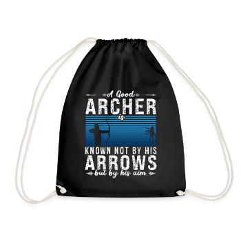 Archery A Good Archer Is Bowhunter Shooting Archer - Turnbeutel - Schwarz - Vorne