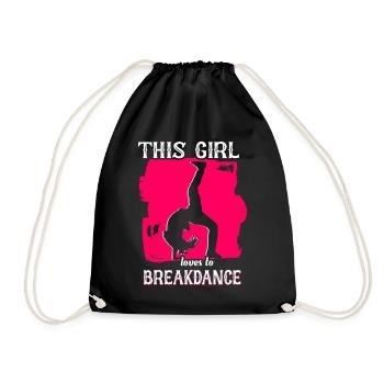 Break dance girl break dancer - Drawstring Bag - black - Front