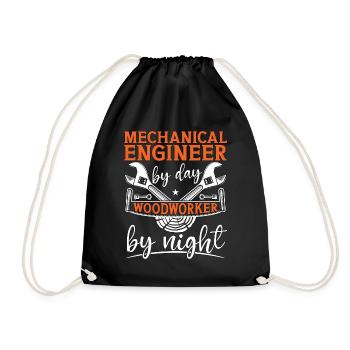 Mechanical Engineer By Day Woodworker Car Mechanic - Turnbeutel - Schwarz - Vorne