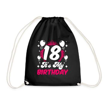 18 It's My Birthday Girl Birthday Eighteen - Drawstring Bag - black - Front