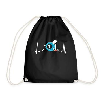 Bingo Player Bingo Game Bingo Game Heartbeat - Drawstring Bag - black - Front