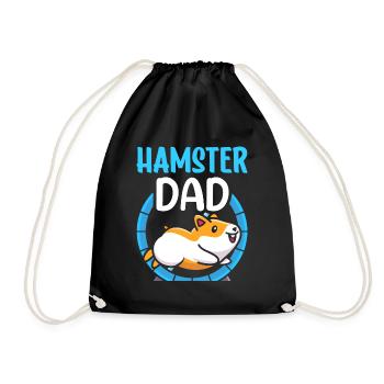 Hamster Papa Cute Pet Owner - Drawstring Bag - black - Front