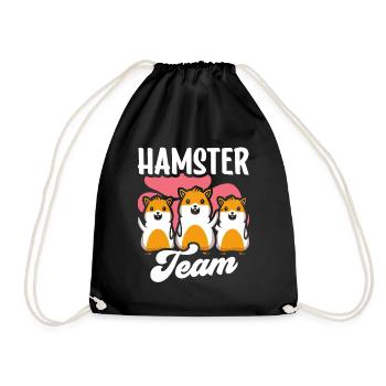 Hamster Team Pet Owner Cute - Drawstring Bag - black - Front