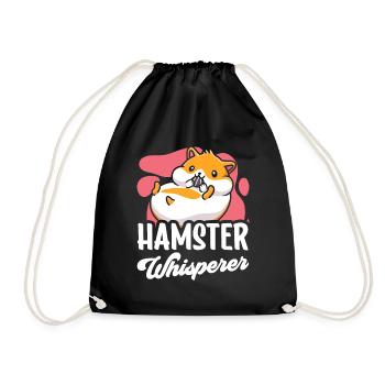 Hamster Flüsterer Süß Besitzer Haustier - Turnbeutel - Schwarz - Vorne