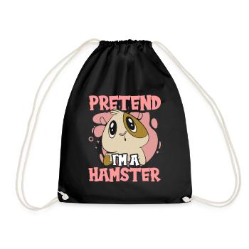 Pretend I'm a hamster pet owner - Drawstring Bag - black - Front