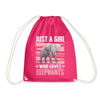 Elefant Tier Elefanten Zoo - Turnbeutel - Fuchsia - Vorne