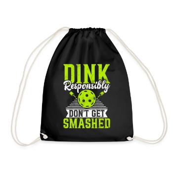 Men's Pickleball Sports Funny Pickleball Design - Drawstring Bag - black - Front