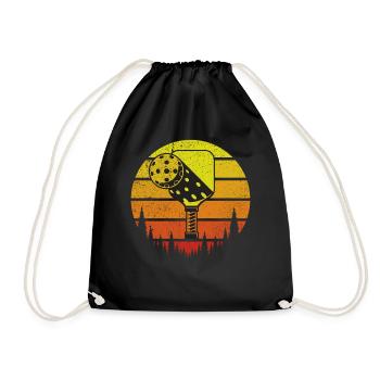 Men's Pickleball Sports Funny Pickleball Design - Drawstring Bag - black - Front