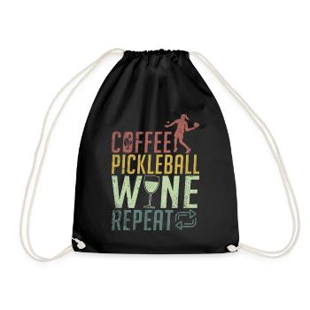 Men's Pickleball Sports Funny Pickleball Design - Drawstring Bag - black - Front