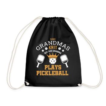 Men's Pickleball Sports Funny Pickleball Design - Drawstring Bag - black - Front