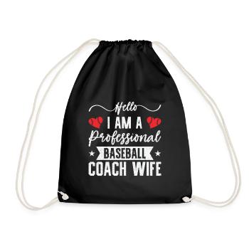 Baseball-Trainerin Ehefrau Berufstätige Mutter - Turnbeutel - Schwarz - Vorne