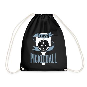Pickleball Men's Sports Funny Pickleball Design - Drawstring Bag - black - Front