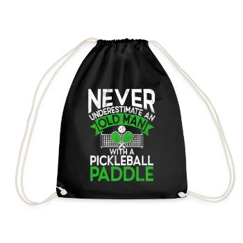 Men's Pickleball Sports Funny Pickleball Design - Drawstring Bag - black - Front