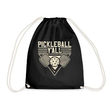 Men's Pickleball Sports Funny Pickleball Design - Drawstring Bag - black - Front
