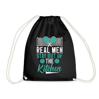 Men's Pickleball Sports Funny Pickleball Design - Drawstring Bag - black - Front
