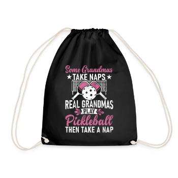 Men's Pickleball Sports Funny Pickleball Design - Drawstring Bag - black - Front