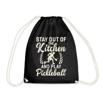 Men's Pickleball Sports Funny Pickleball Design - Drawstring Bag - black - Front