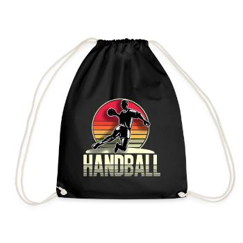 Handball Handballer - Turnbeutel - Schwarz - Vorne