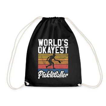 Men's Pickleball Sports Funny Pickleball Design - Drawstring Bag - black - Front