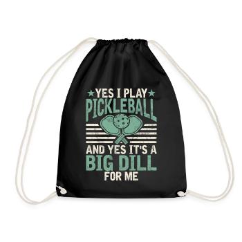Pickleball Men's Sports Funny Pickleball Design - Drawstring Bag - black - Front