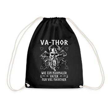 Vathor pour hommes - Fête des pères Cadeau de la fête des pères Viking - Sac de sport léger - noir - Devant