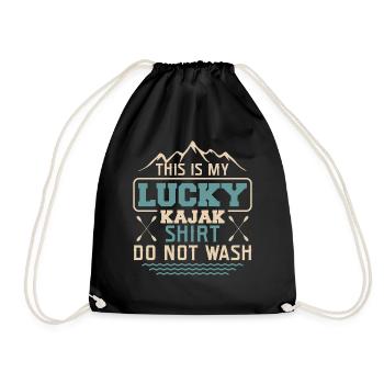 This is my lucky kayak that - Drawstring Bag - black - Front