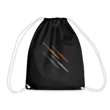 Flute Flute player Flutist - Drawstring Bag - black - Front