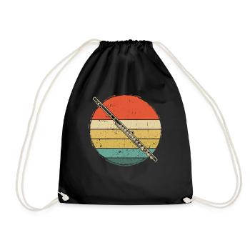 Flute Flute player Flutist - Drawstring Bag - black - Front