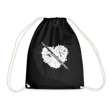 Flute Flute player Flutist - Drawstring Bag - black - Front